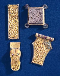 Broche en gespen, uit de Vendel Schat, ca. 500 AD